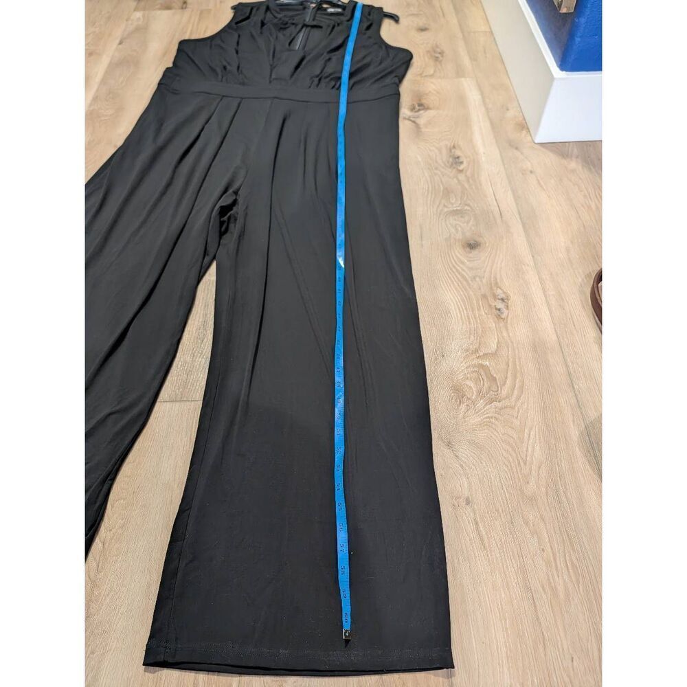 City Chic Angular Wide Leg Jumpsuit Black Plus 22 3X Pockets NWOT Formal Wedding - Picture 12 of 16
